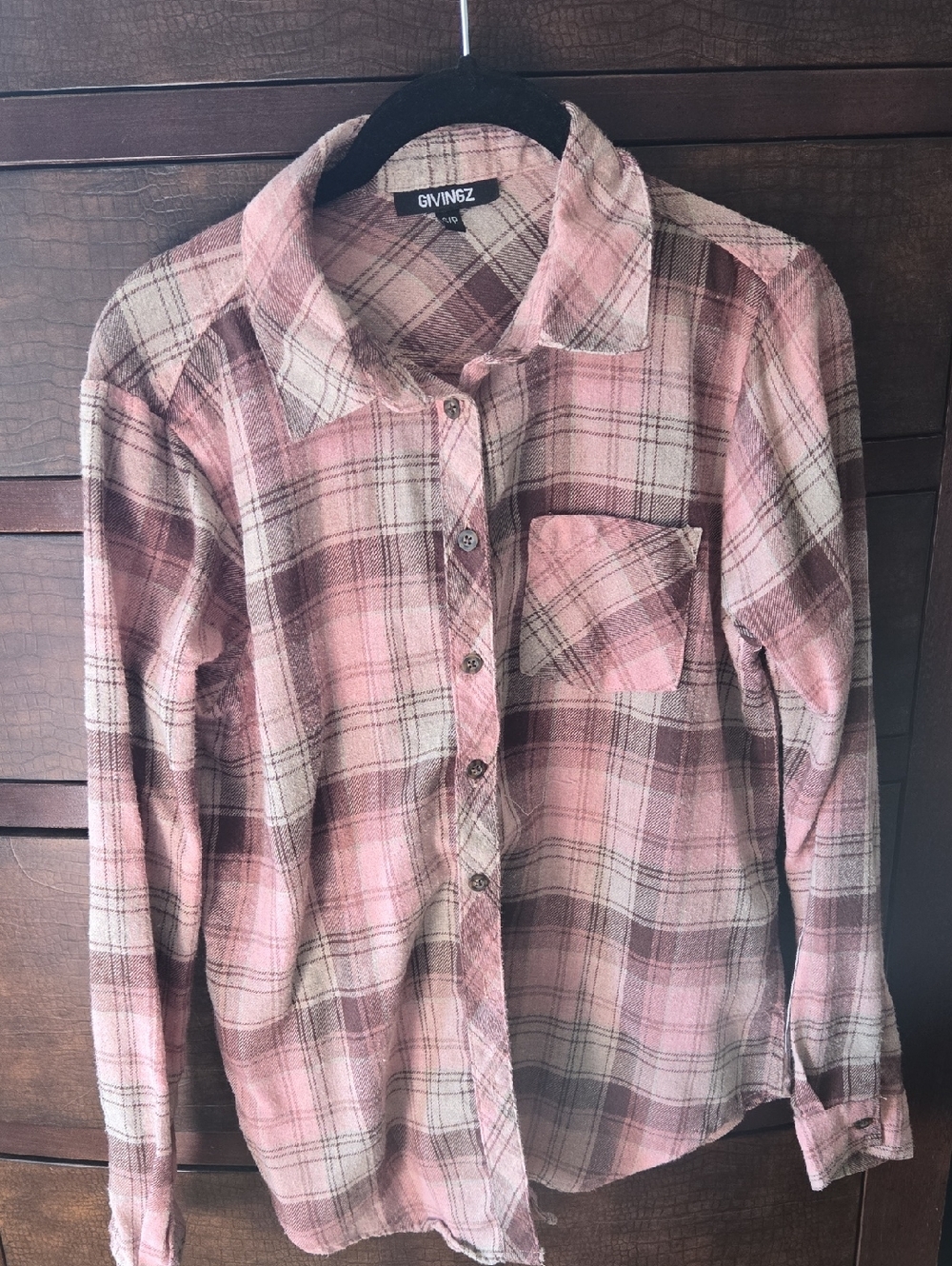 GIVINGZ Pink Plaid Button-Up Shirt